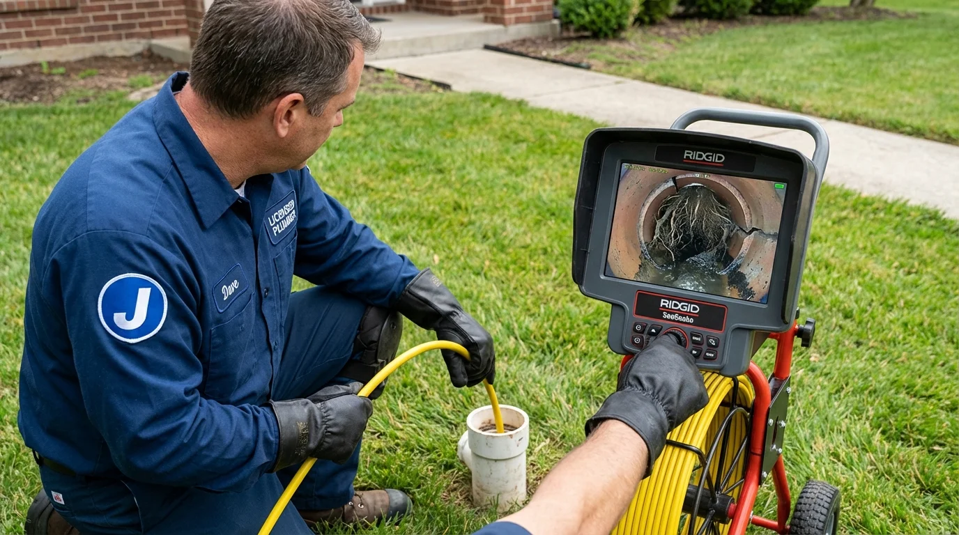 Sewer camera inspection being performed by Johns Plumbing LLC in Hoffman Estates