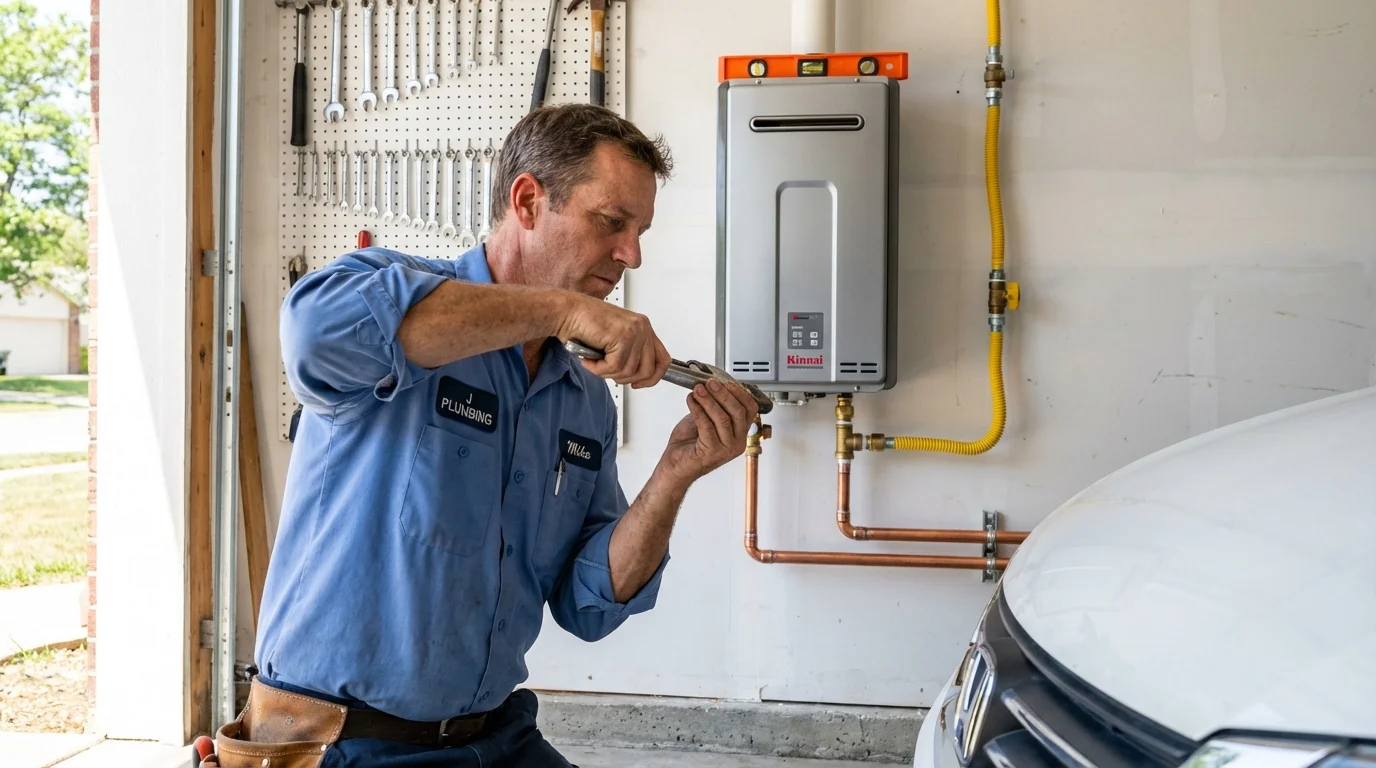 Tankless water heater installation by a Johns Plumbing LLC plumber in Hoffman Estates